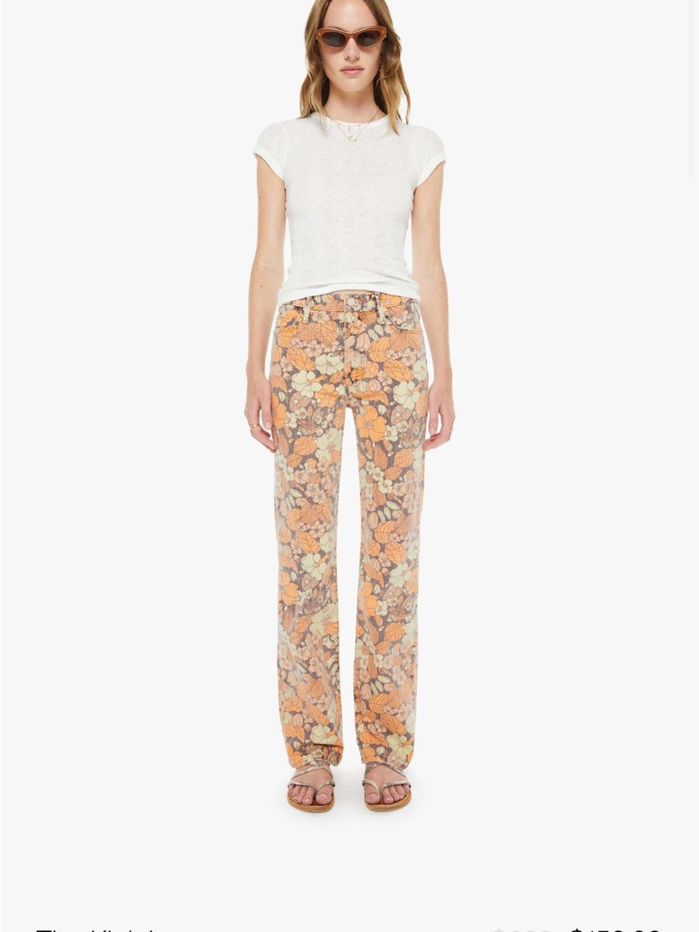 Mother kick it floral jeans